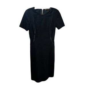 Ellie Tahari Black Jersey Bodycon Dress‎ With Zip Detail Size 0